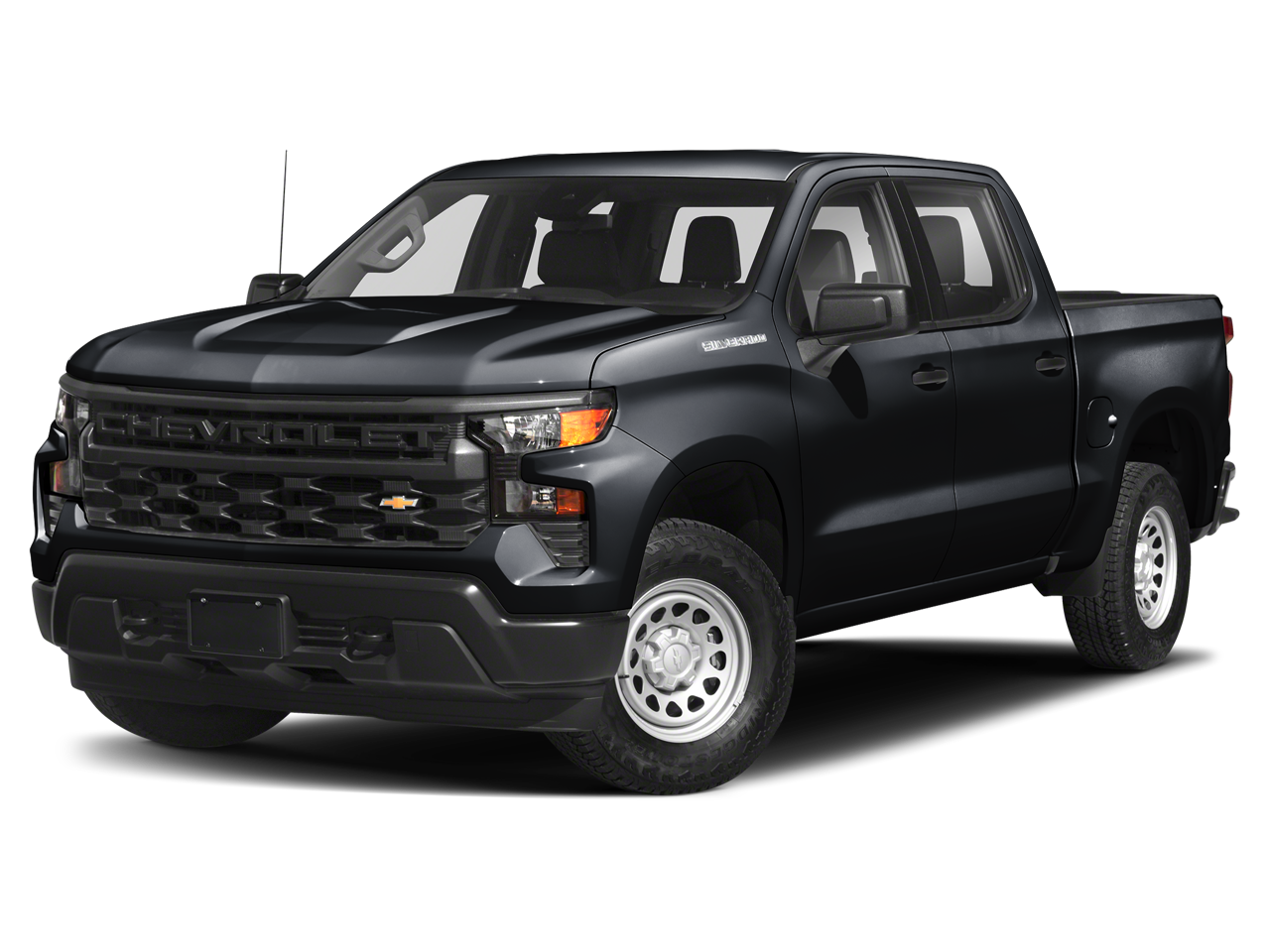 2024 Chevrolet Silverado 1500 LT Trail Boss in Black — front three-quarter view