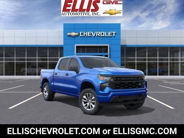 2026 Chevrolet Silverado 1500 Custom in Riptide Blue Metallic — front three-quarter view