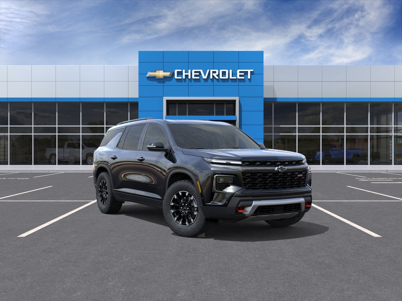 2026 Chevrolet Traverse Z71 in Mosaic Black Metallic — front three-quarter view