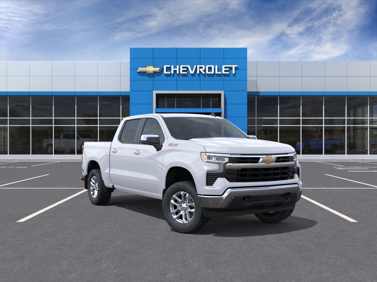 2026 Chevrolet Silverado 1500 LT in Summit White — front three-quarter view